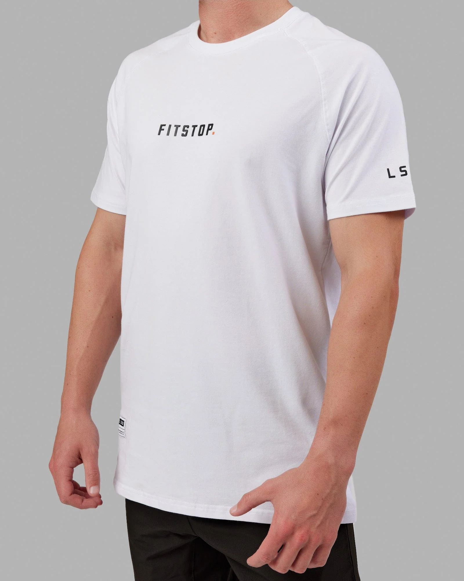 Fitstop Fast FLXCotton Tee - White-Black 4 Fitstop Fast FLXCotton Tee - White-Black