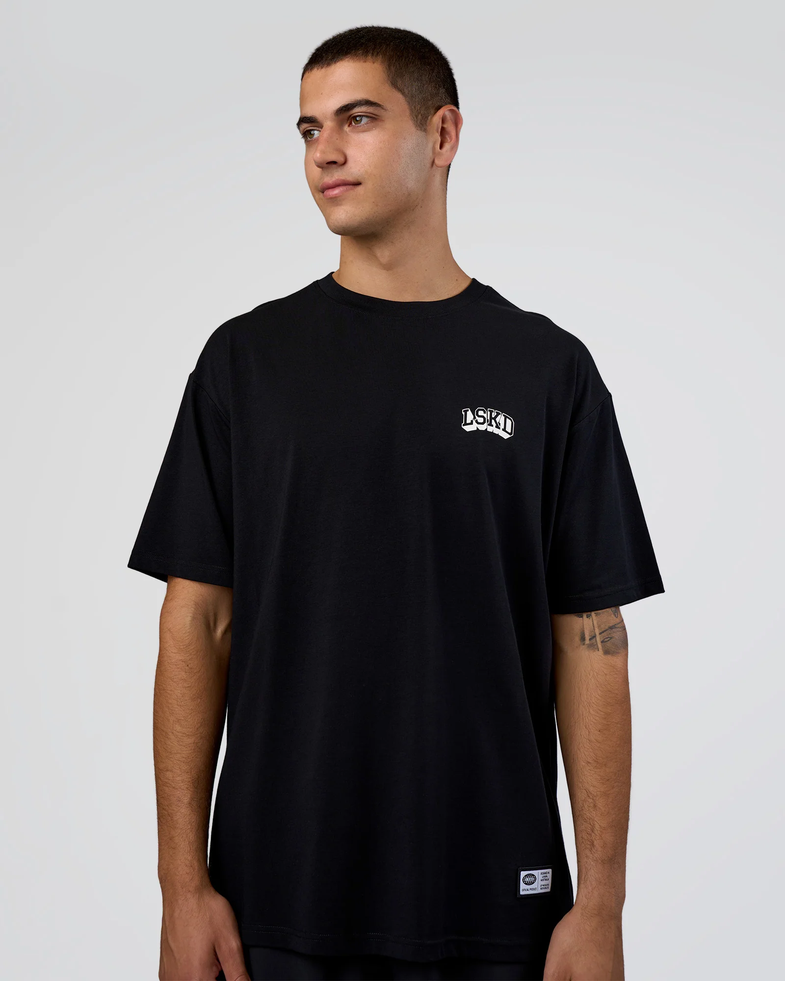 Grid FLXCotton Oversized Tee - Black-White
