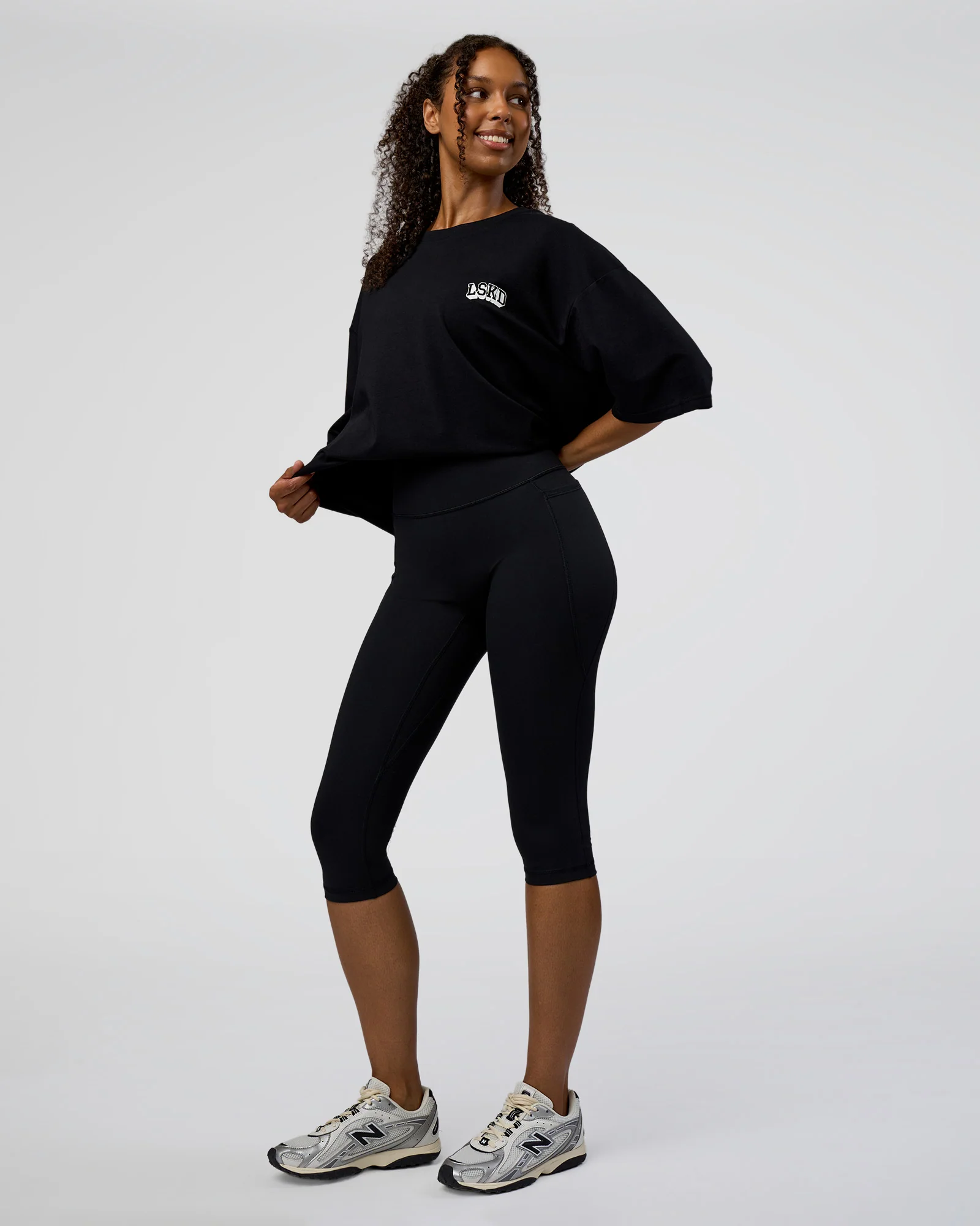 Grid FLXCotton Oversized Tee - Black-White 6 Grid FLXCotton Oversized Tee - Black-White