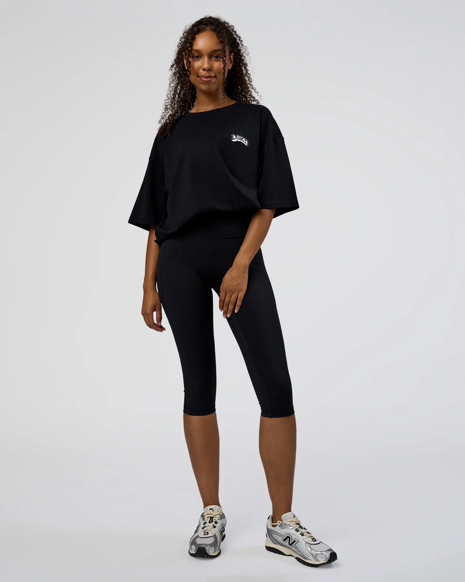 Grid FLXCotton Oversized Tee - Black-White 9 Grid FLXCotton Oversized Tee - Black-White