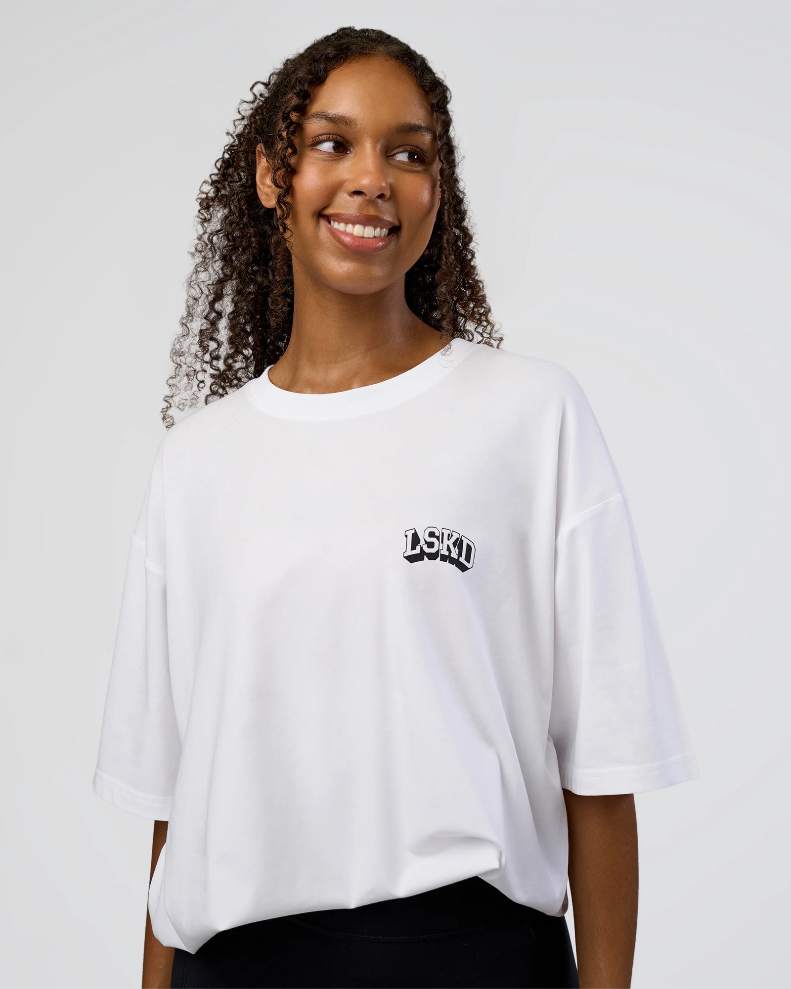 Grid FLXCotton Oversized Tee - White-Black 4 Grid FLXCotton Oversized Tee - White-Black