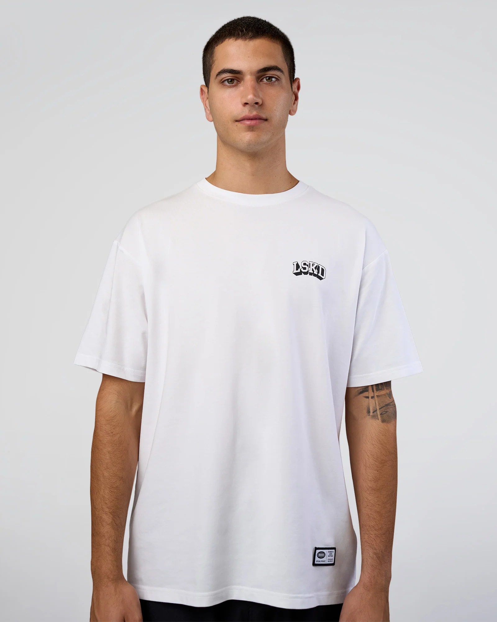 Grid FLXCotton Oversized Tee - White-Black 5 Grid FLXCotton Oversized Tee - White-Black