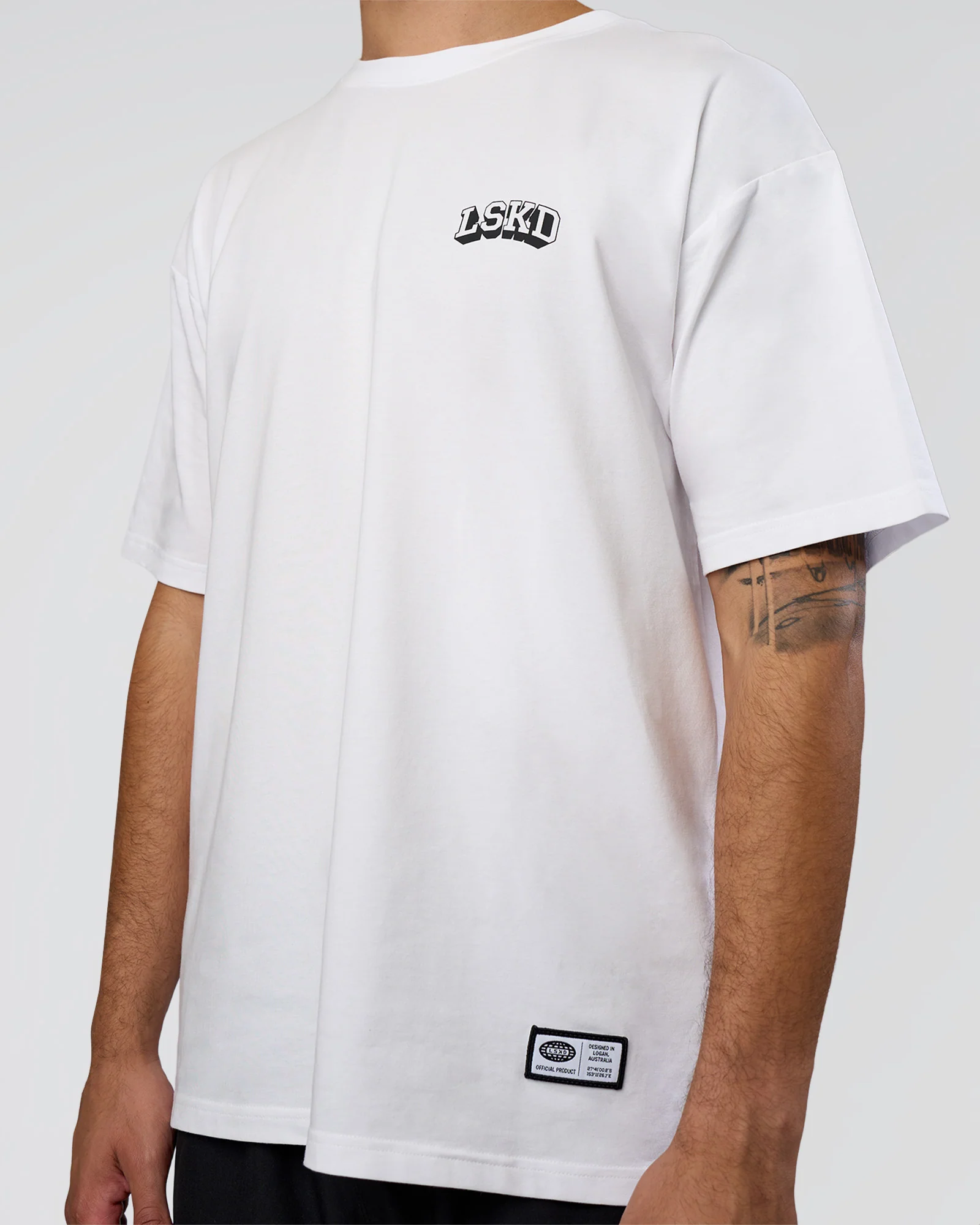 Grid FLXCotton Oversized Tee - White-Black 6 Grid FLXCotton Oversized Tee - White-Black