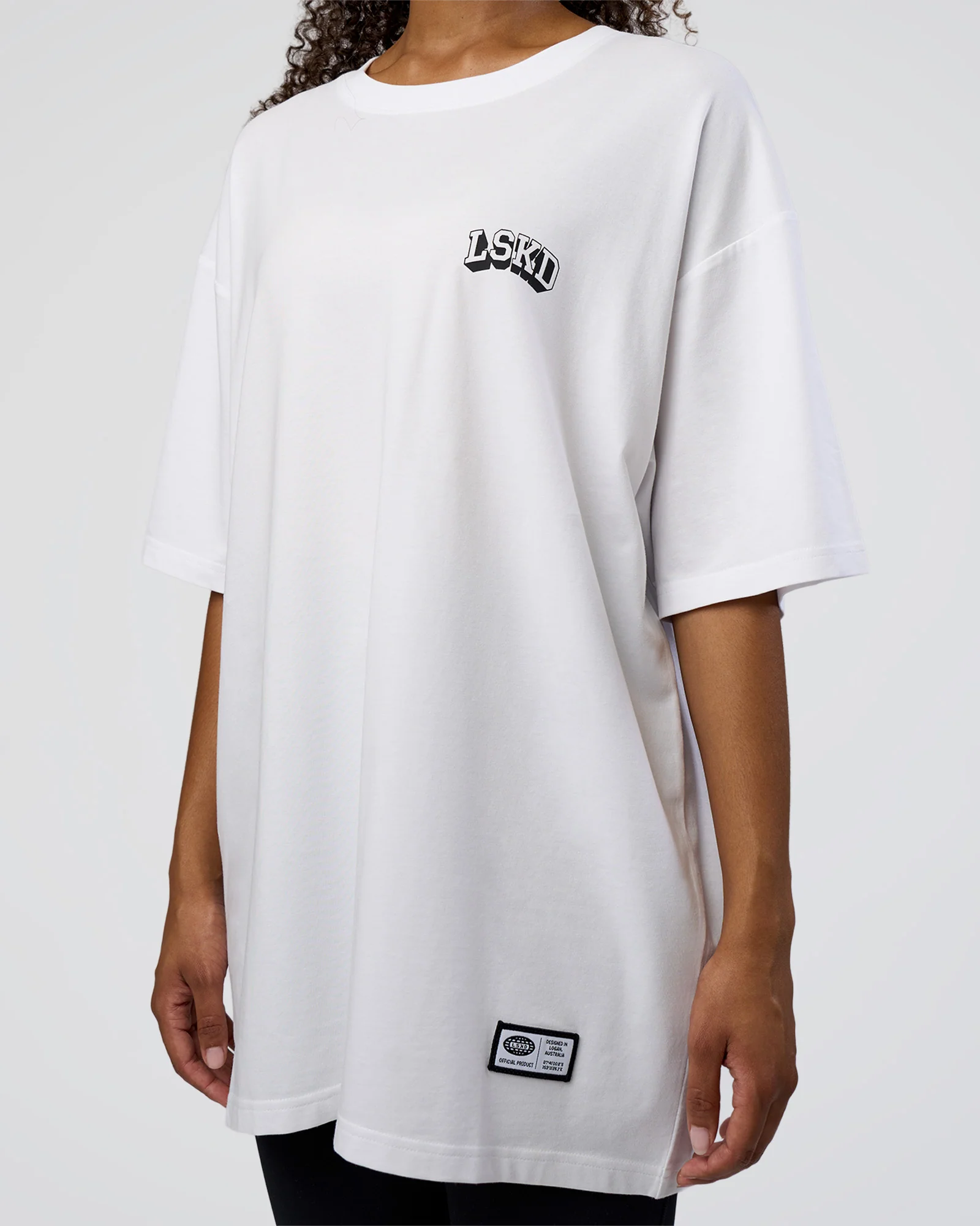 Grid FLXCotton Oversized Tee - White-Black 8 Grid FLXCotton Oversized Tee - White-Black