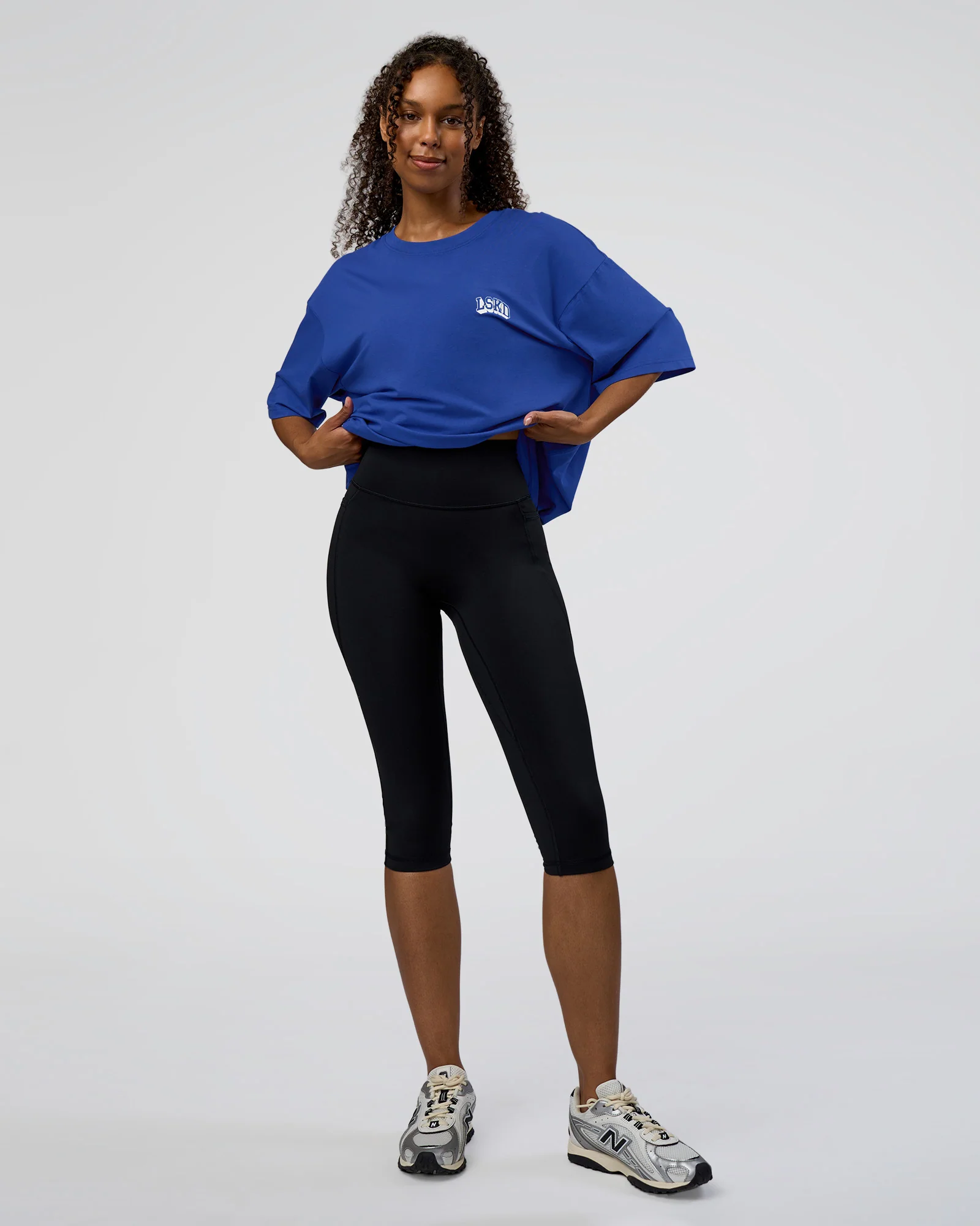 Grid FLXCotton Oversized Tee - Power Cobalt-White