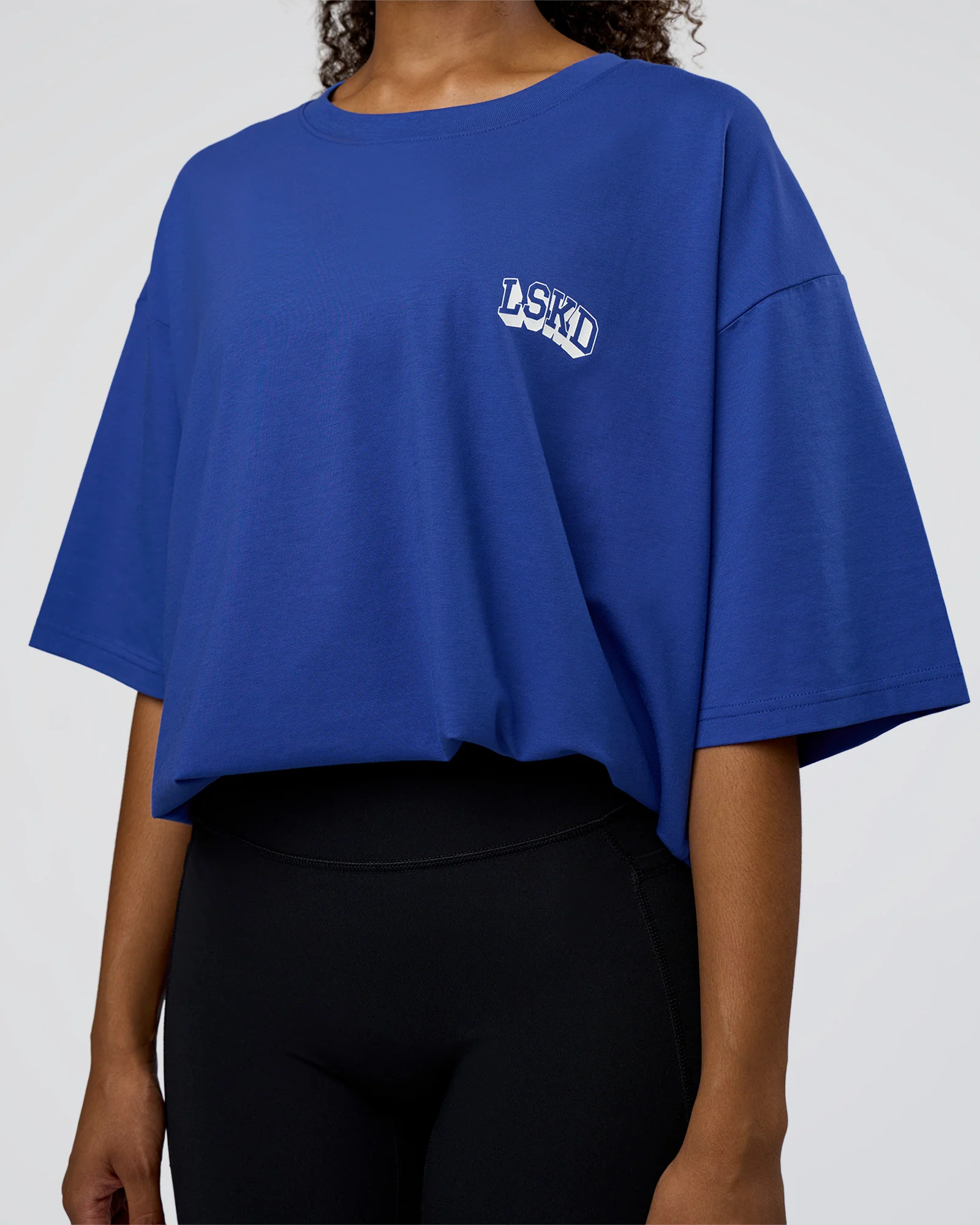 Grid FLXCotton Oversized Tee - Power Cobalt-White