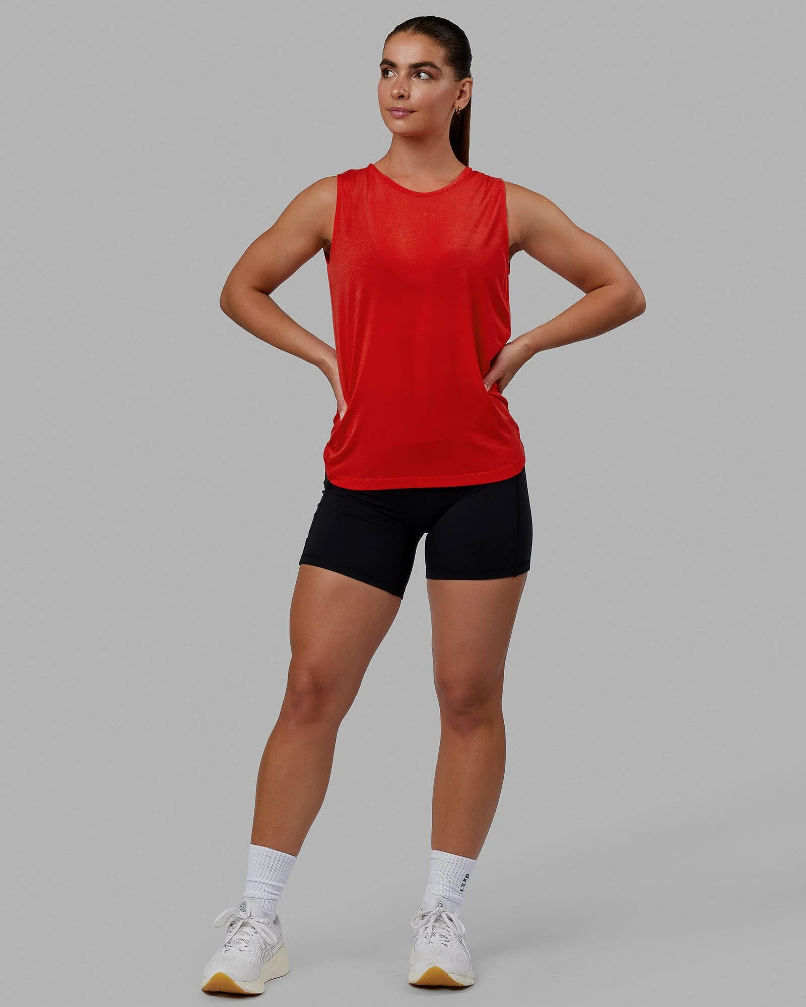 Swivel Open Back Tank - Infrared 4 Swivel Open Back Tank - Infrared