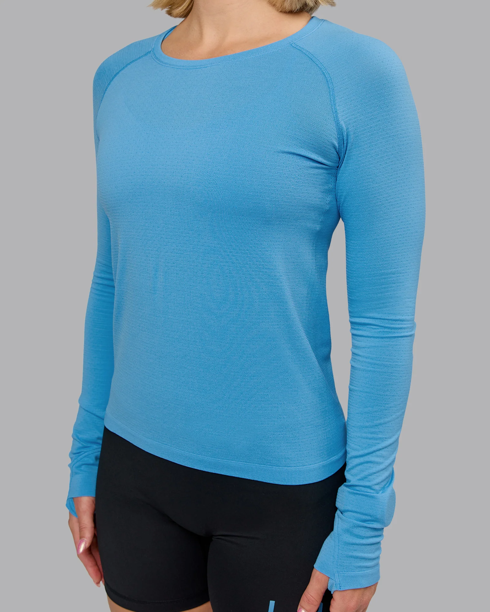 AeroFLX+ Seamless Long Sleeve Tee - Azure Blue Marl