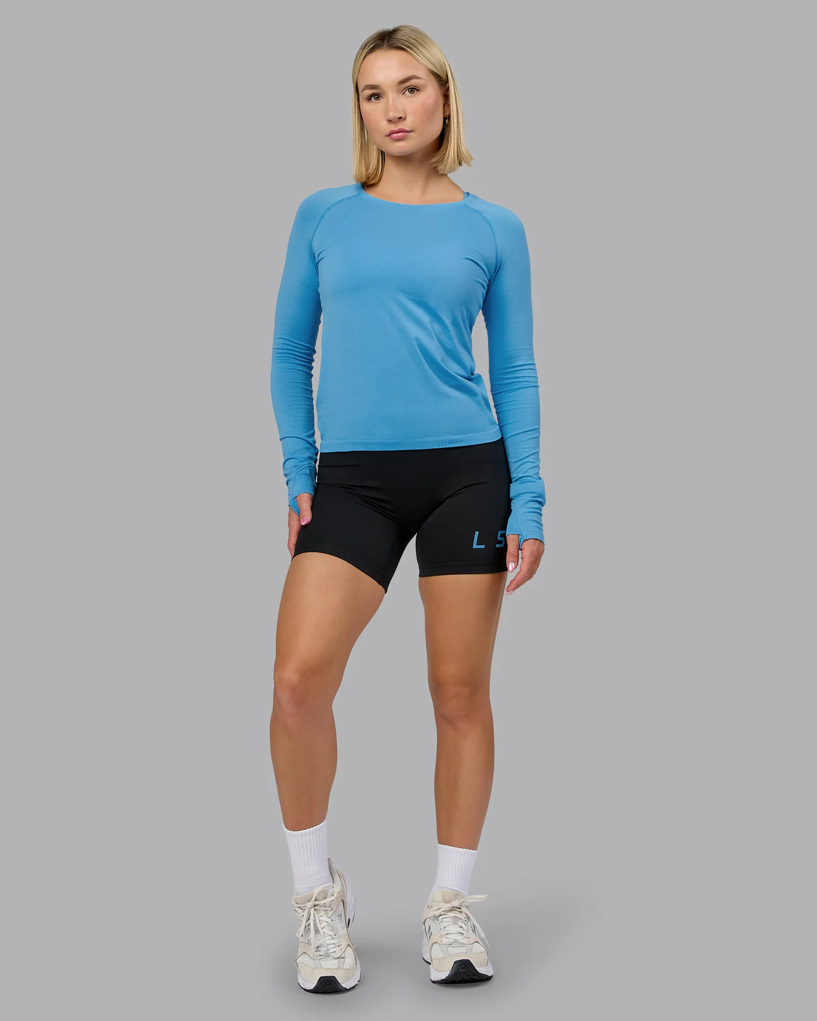 AeroFLX+ Seamless Long Sleeve Tee - Azure Blue Marl