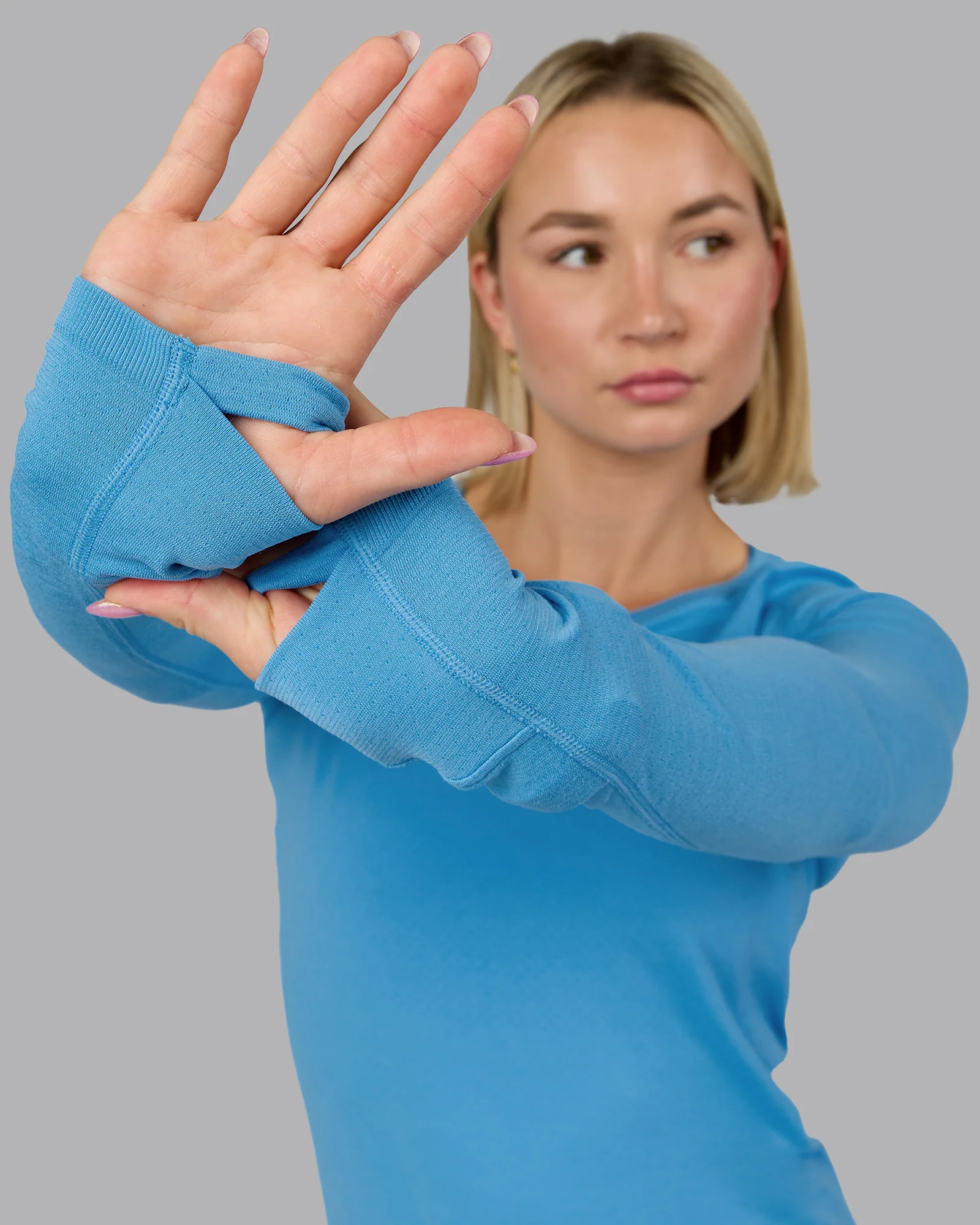 AeroFLX+ Seamless Long Sleeve Tee - Azure Blue Marl