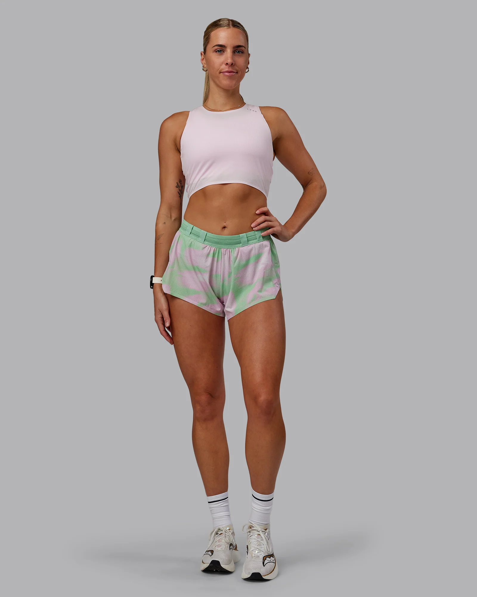 Race Day Cropped Performance Tank - Festival Bloom-White 6 Race Day Cropped Performance Tank - Festival Bloom-White