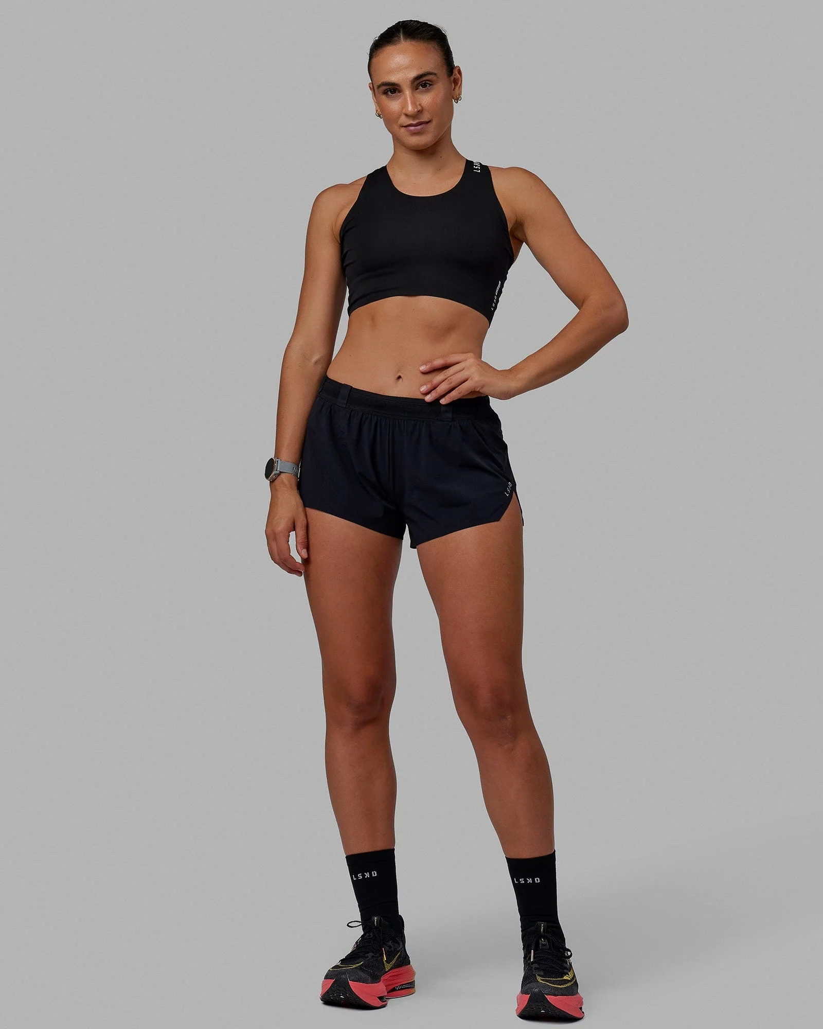 Race Day Cropped Performance Tank - Black-White 6 Race Day Cropped Performance Tank - Black-White