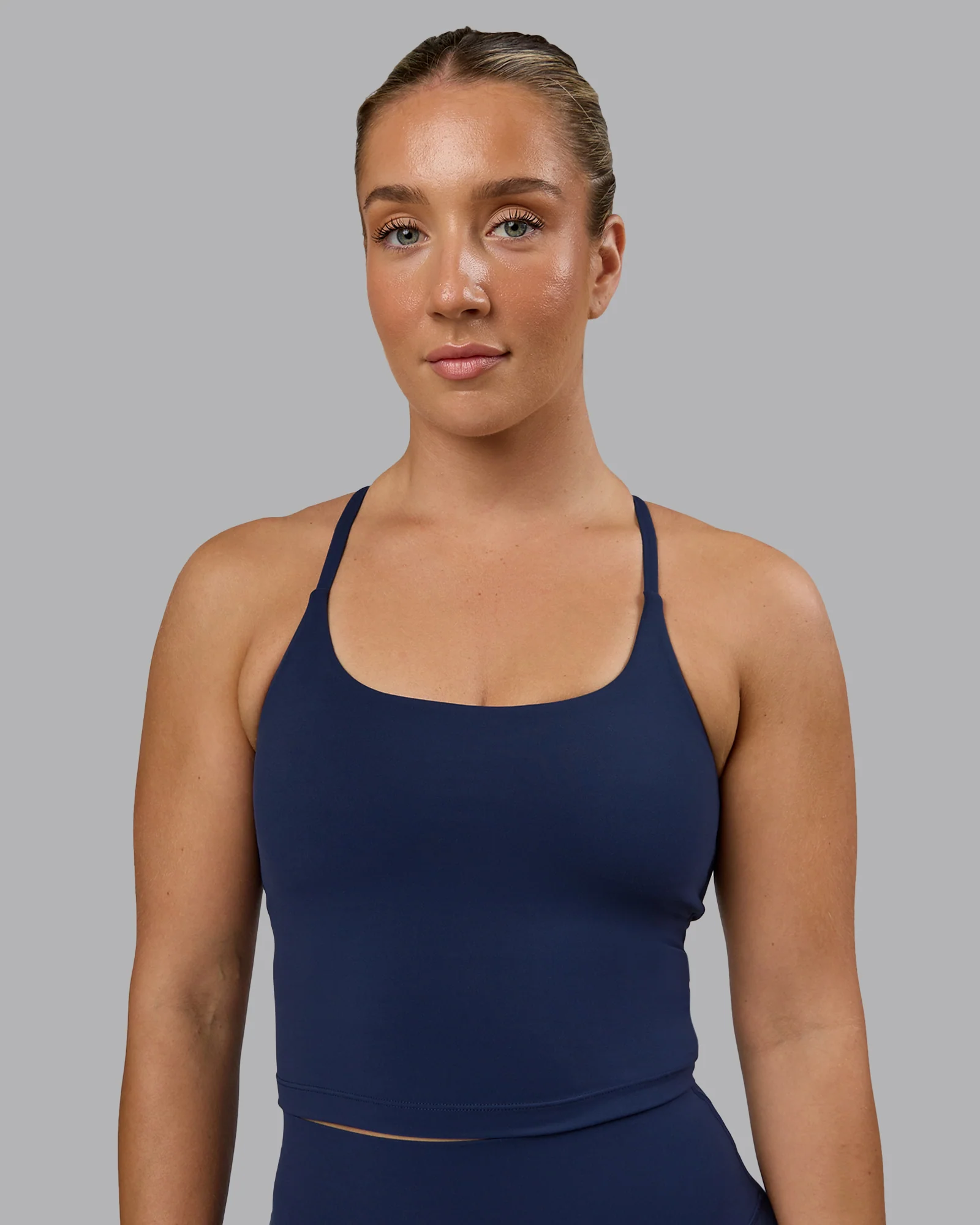 Twist Tank With Shelf Bra - Future Navy