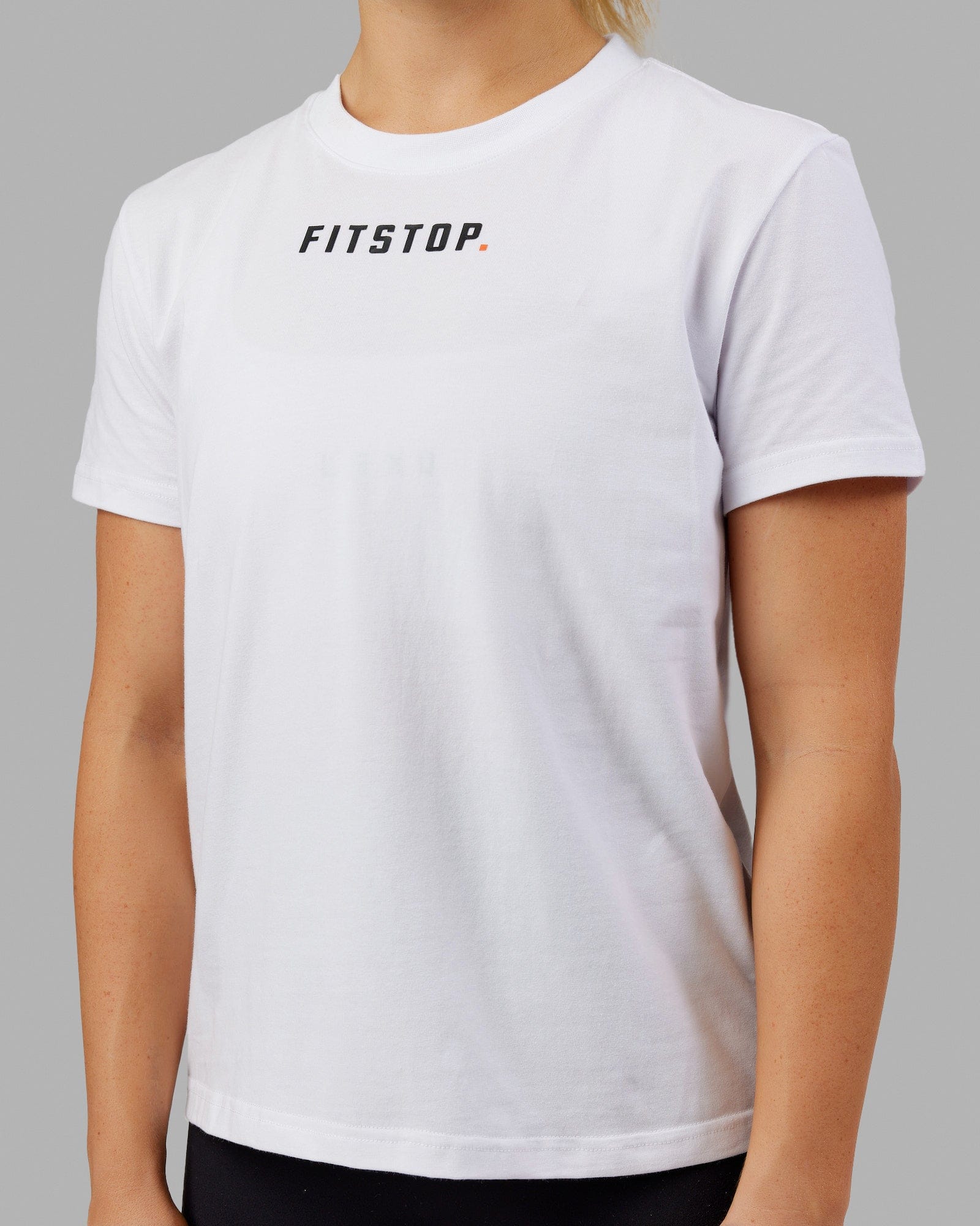 Fitstop Fast FLXCotton Tee - White-Black 4 Fitstop Fast FLXCotton Tee - White-Black
