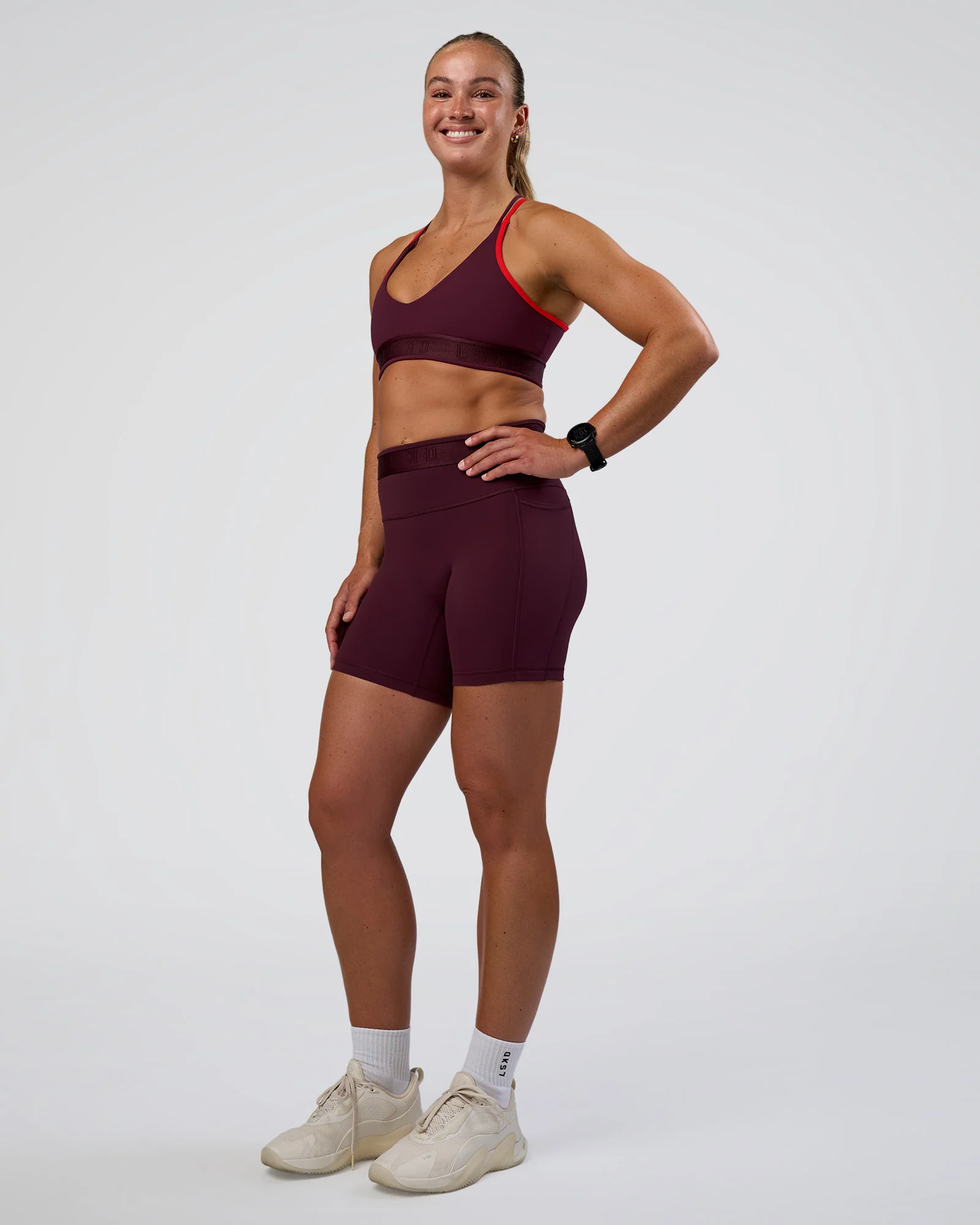 Strive Jacquard Sports Bra - Cherry Lacquer 5 Strive Jacquard Sports Bra - Cherry Lacquer