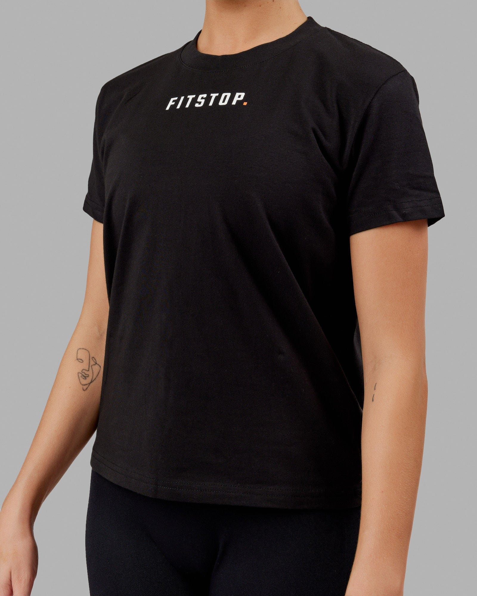 Fitstop Fast FLXCotton Tee - Black-White 4 Fitstop Fast FLXCotton Tee - Black-White