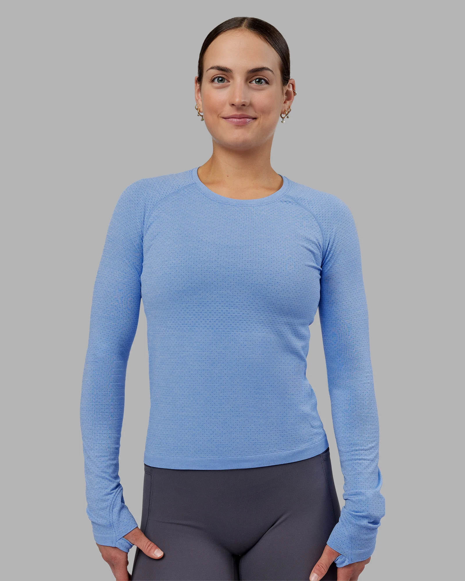 AeroFLX+ Seamless Long Sleeve Tee - Cornflower Blue Marl