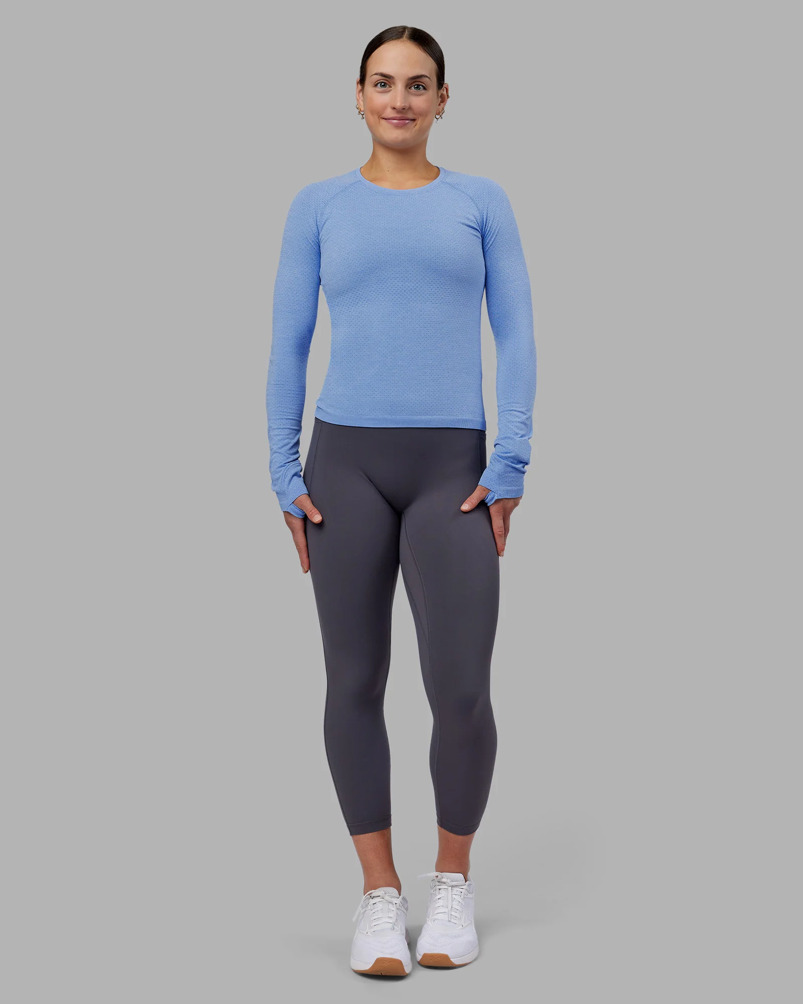 AeroFLX+ Seamless Long Sleeve Tee - Cornflower Blue Marl 5 AeroFLX+ Seamless Long Sleeve Tee - Cornflower Blue Marl