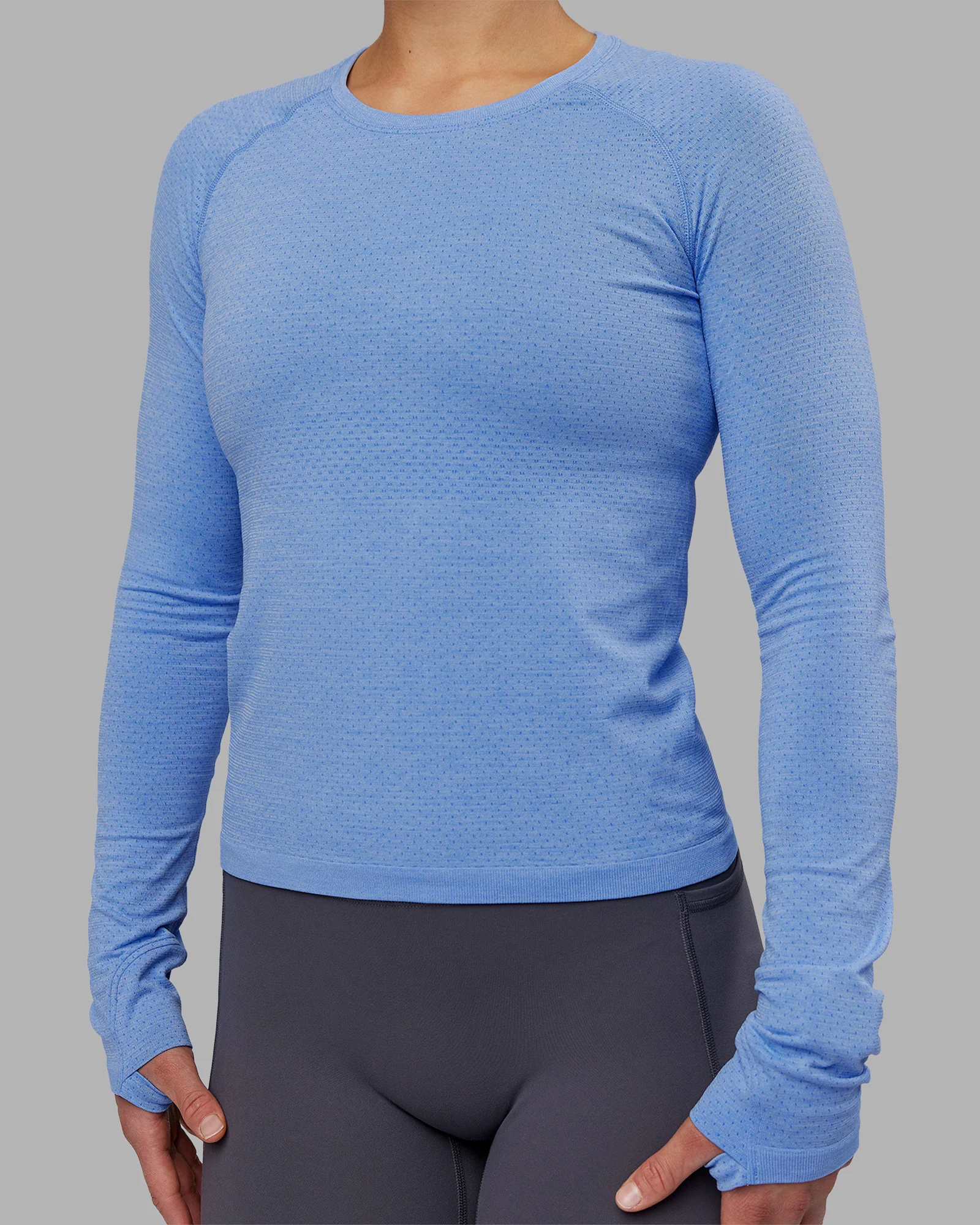 AeroFLX+ Seamless Long Sleeve Tee - Cornflower Blue Marl 7 AeroFLX+ Seamless Long Sleeve Tee - Cornflower Blue Marl