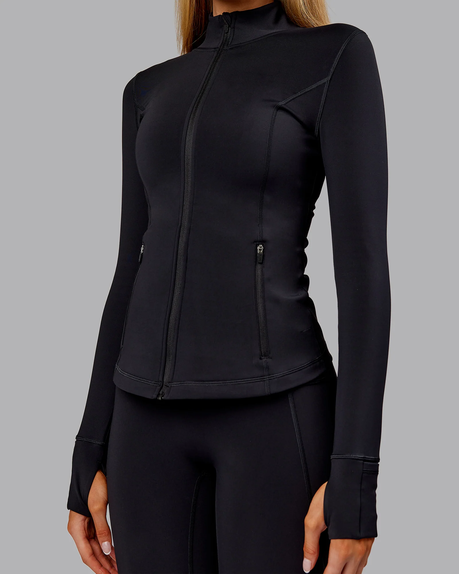 Stride Thermal Zip Through Jacket - Black