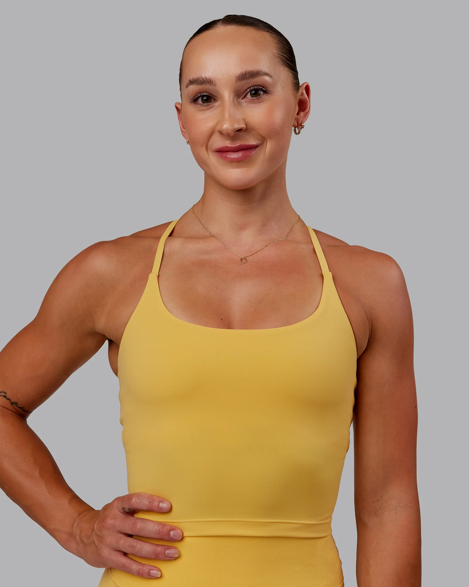 Twist Tank With Shelf Bra - Banana Cream 4 Twist Tank With Shelf Bra - Banana Cream
