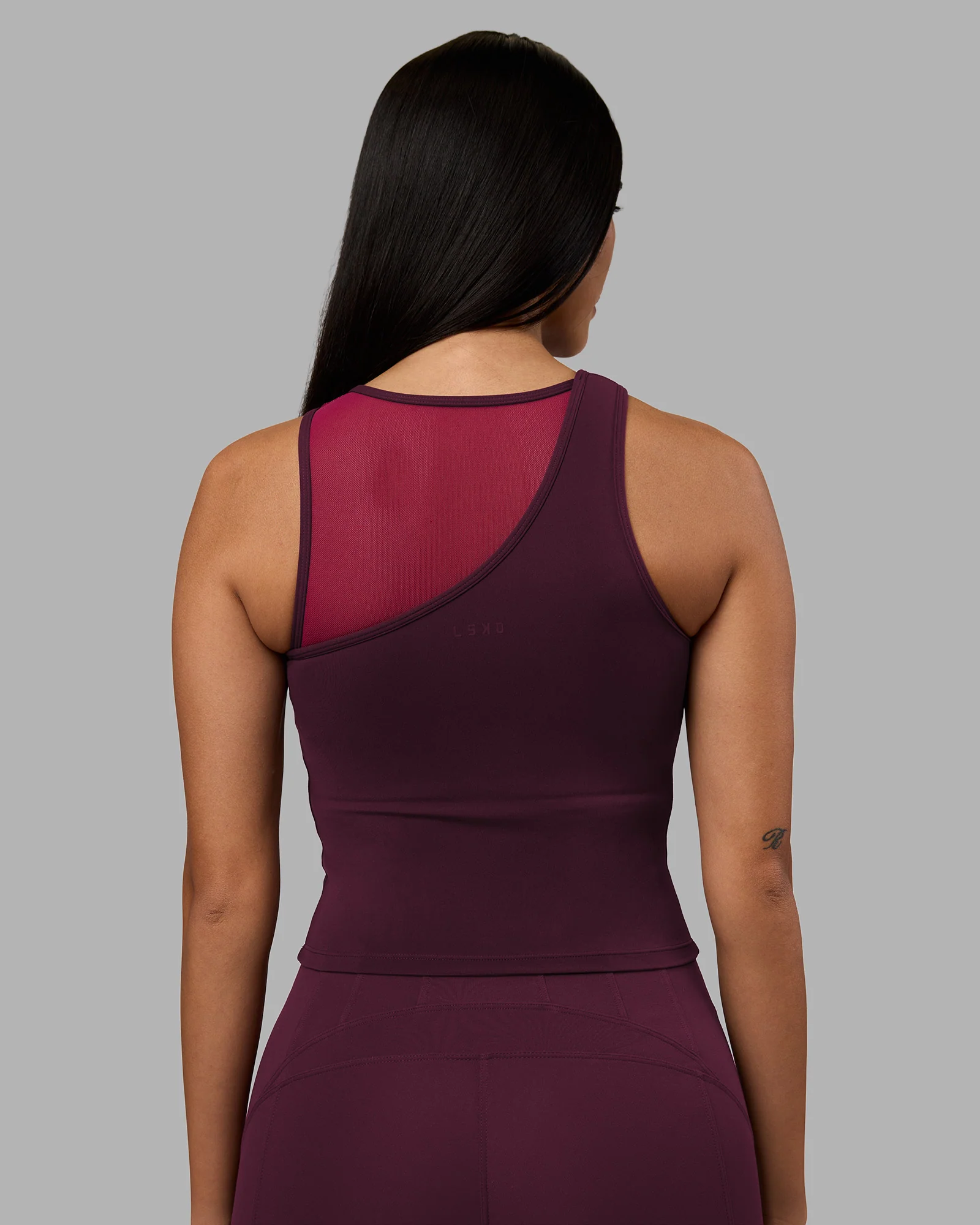 Motion Mesh Shelf Bra Tank - Cherry Lacquer/Plum Berry 7 Motion Mesh Shelf Bra Tank - Cherry Lacquer/Plum Berry